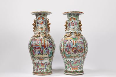 Vasi in porcellana, Cina, dinastia Qing, XIX secolo
