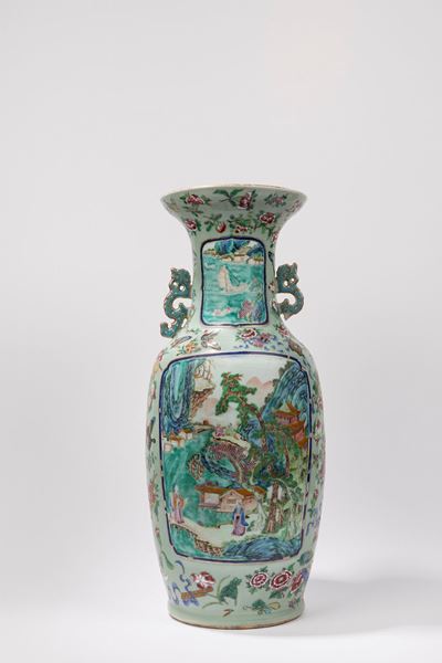 Vaso in porcellana, Cina, dinastia Qing, fine XIX secolo
