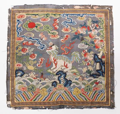 RANK BADGE ESTIVA IN SETA, Cina, dinastia Qing, fine XIX secolo