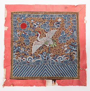 A RARE CENSOR RANK BADGE IN SUMMER SILK BROCADE