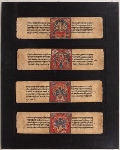 Manoscritto nepalese, Quattro pagine tempera su carta