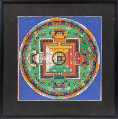 Mandala su cotone, XIX secolo, Tibet - Nepal