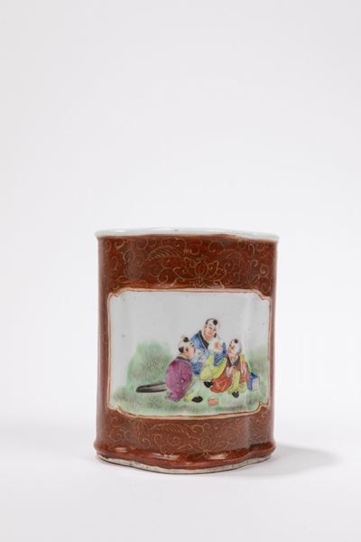 Portapennelli in porcellana Famiglia Rosa, Cina, Repubblica di Cina (1912-1949)