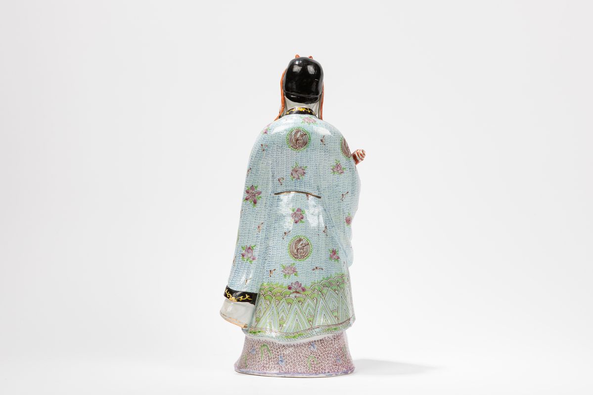 Figura di Fu Xing, porcellana Famiglia Rosa, Cina, XX secolo