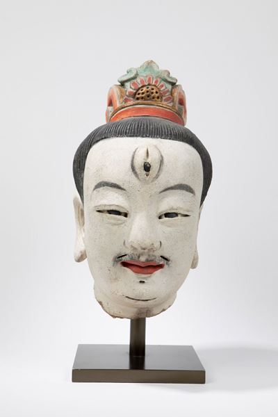 Testa in stucco, Cina, dinastia Ming (1368-1644)