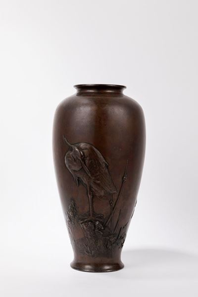 Vaso in bronzo, Giappone, periodo Meiji (1868-1912)