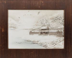 A KUTANI PORCELAIN PLAQUE