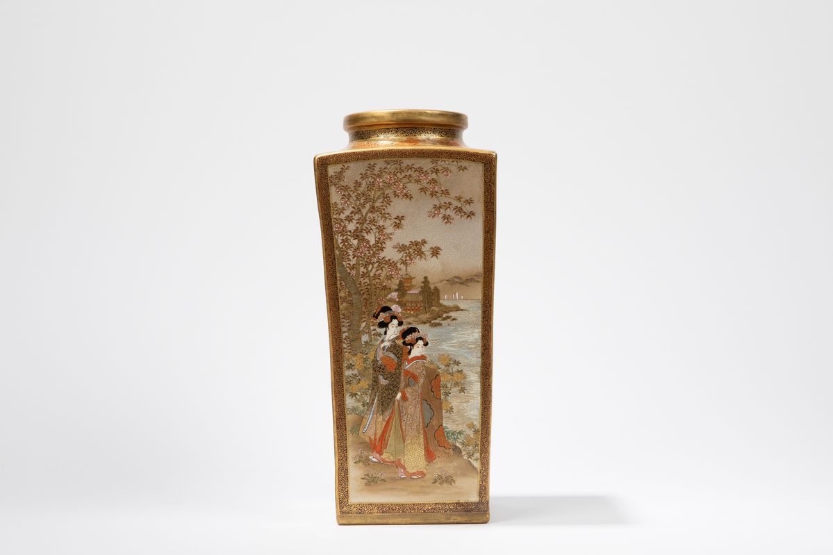 Vaso Satsuma, ceramica Giapponese, periodo Meiji