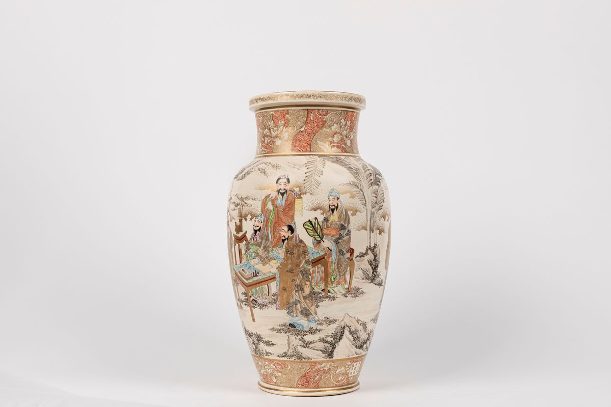 Vaso Satsuma, ceramica giapponese, periodo Meiji (1868-1912)