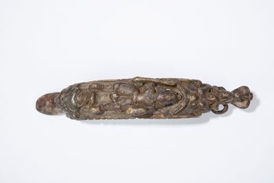 Manico di pugnale rituale, fusione a cera persa, India, Karnataka, XVIII secolo
