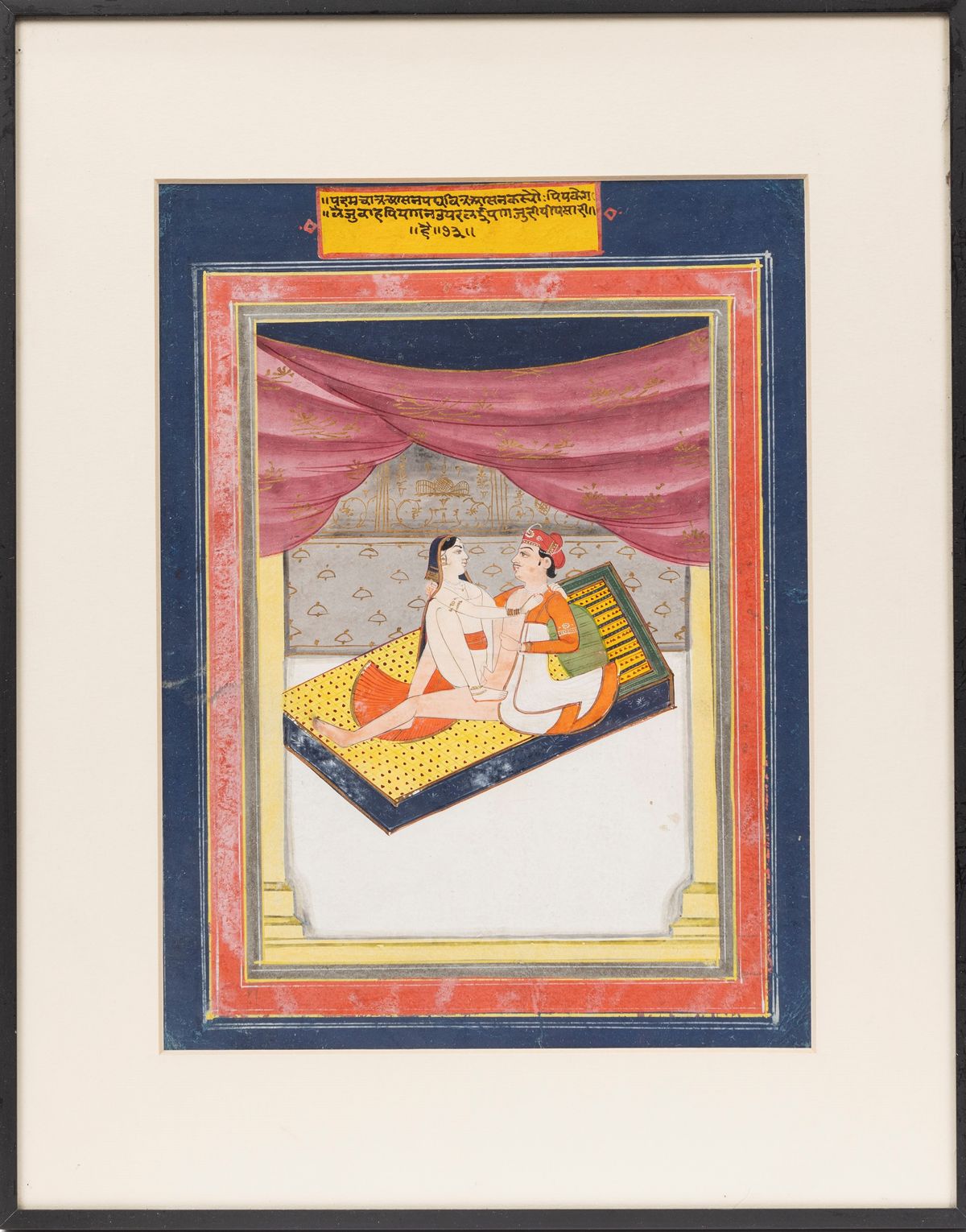 Scuola di Jaipur, Due miniature erotiche, tempera su carta