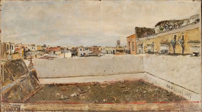 Terrazza napoletana, olio su tela