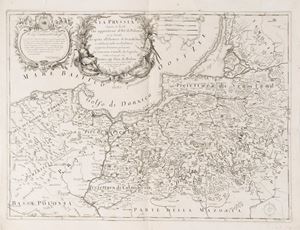 Prussia divided into royal, which belongs to the King of Poland and into Ducal which belongs to the elector of Brandenburg and compliant with the Government present by Giacomo Cantelli da Vignola.