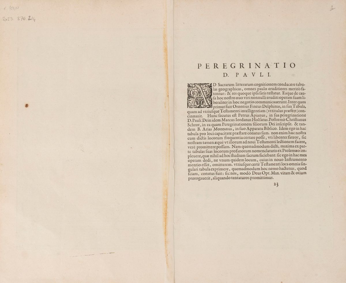 Abramo Ortelio - Peregrinationis Divi Pauli Typus Corographicus.