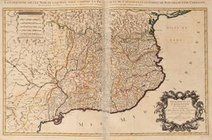 Principauté de Catalogne ou sont compris les Comtes de Roussillon, et de Cerdagne, divisions en leurs Vigueries.