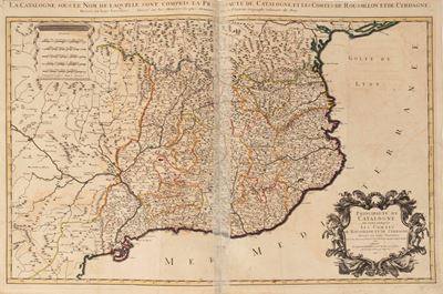 Principauté De Catalogne Ou Sont Compris Les Comtes De Roussillon, Et De Cerdagne, Divisees En Le...