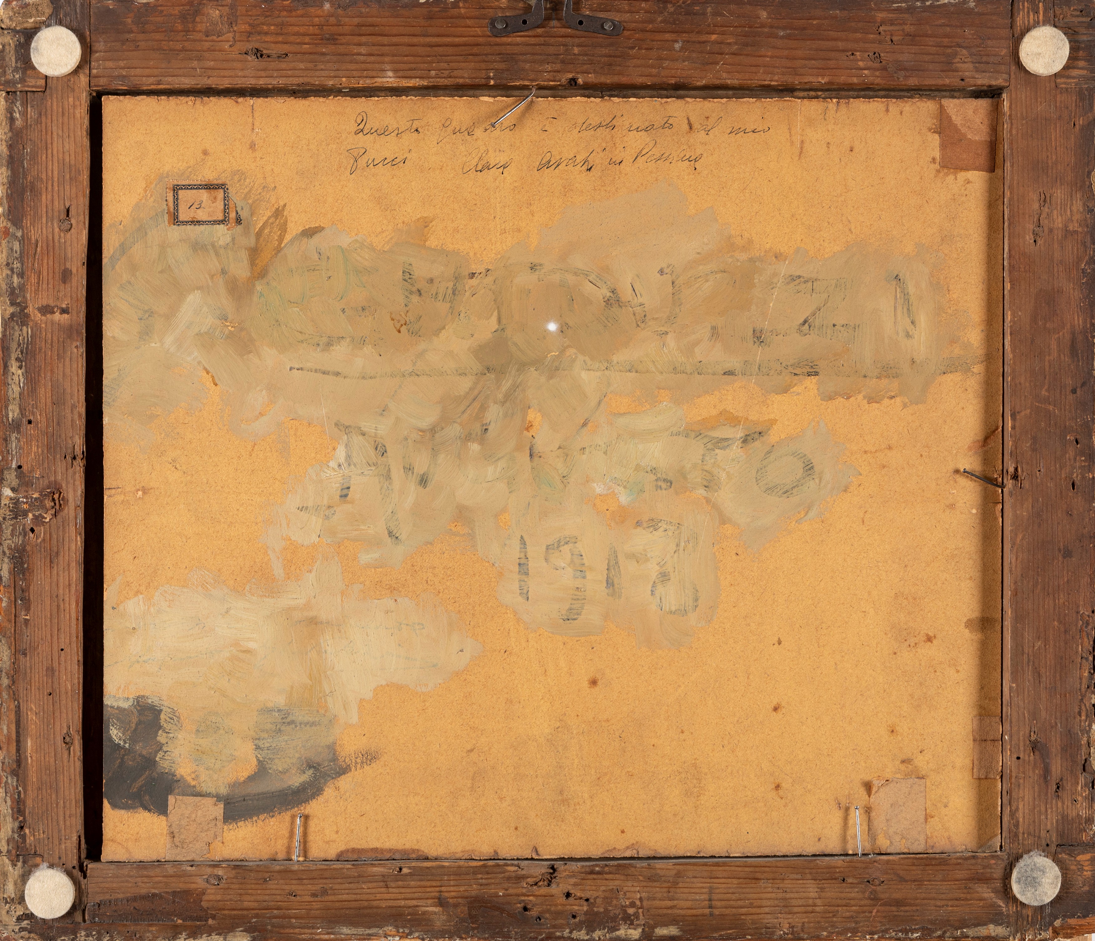 Augusto Gheduzzi - A letto, olio su cartone, 1917
