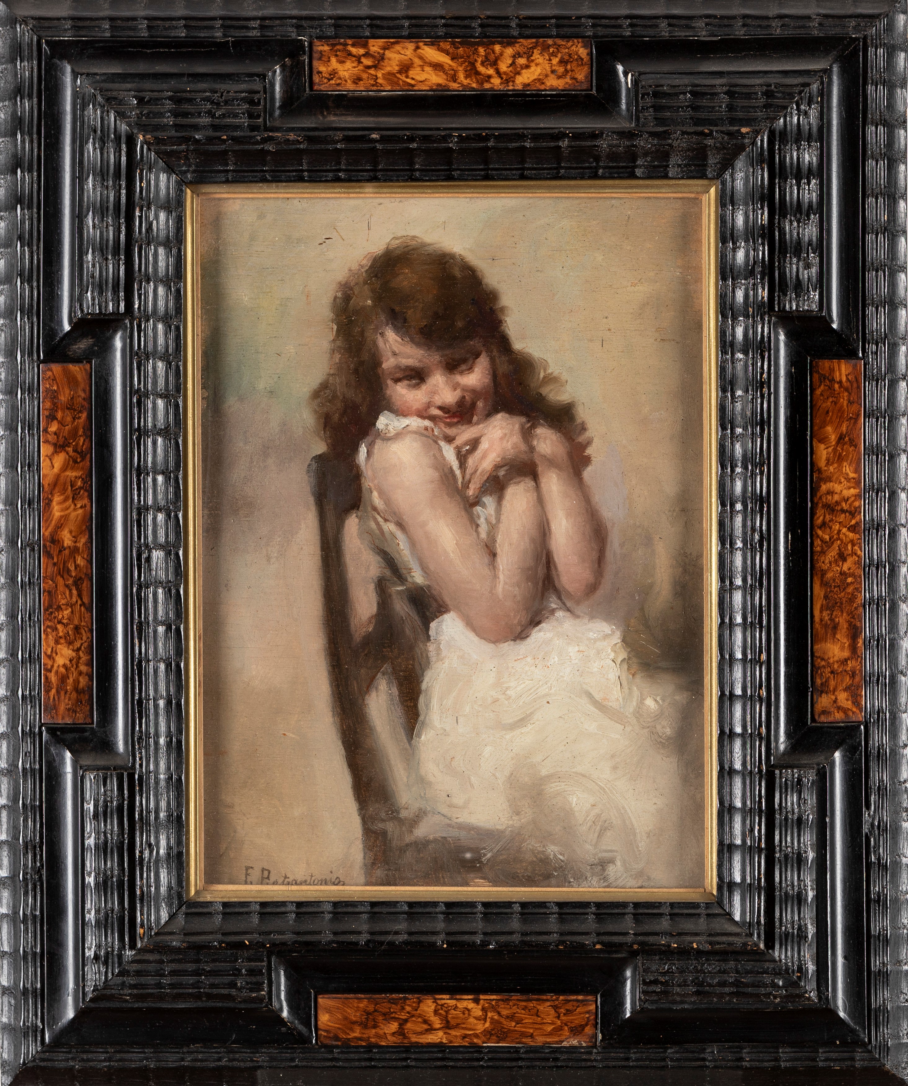 F. Pietrantonio - La ragazza, olio su tavola, 1921