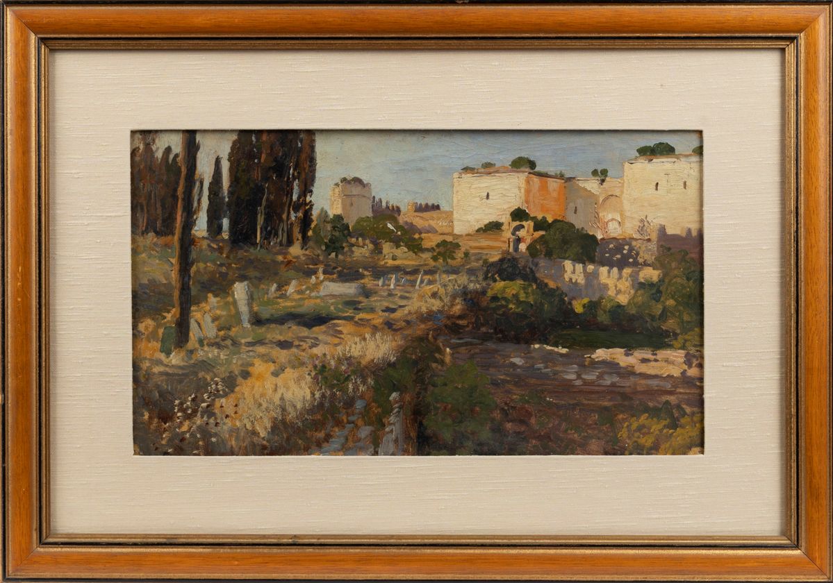 Max Roeder - Istanbul, presso le mura, olio su cartone