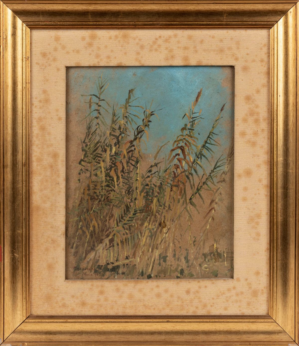 Max Roeder - Roma, veduta della campagna, olio su cartone