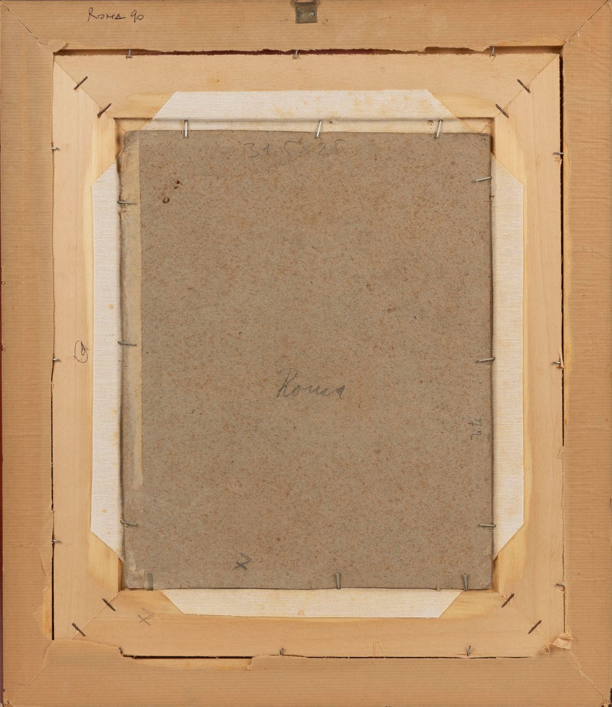 Max Roeder - Roma, veduta della campagna, olio su cartone