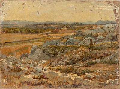 Siracusa, veduta della campagna, olio su tela, 1895