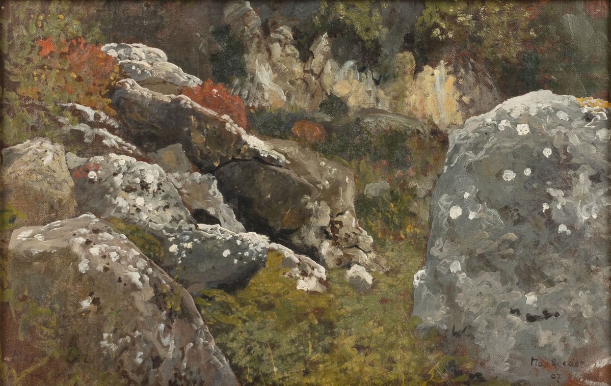 Max Roeder - Siracusa, veduta della campagna, olio su tela, 1895