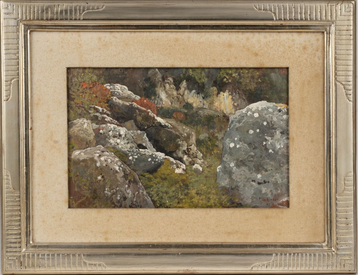 Max Roeder - Siracusa, veduta della campagna, olio su tela, 1895