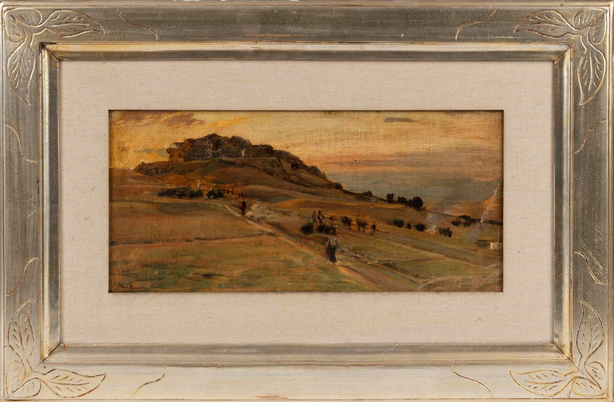 Max Roeder - Cammino lungo la costa, olio su tela