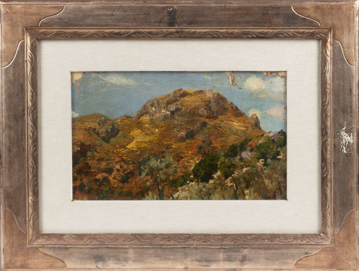 Max Roeder - Parco in autunno, olio su cartone