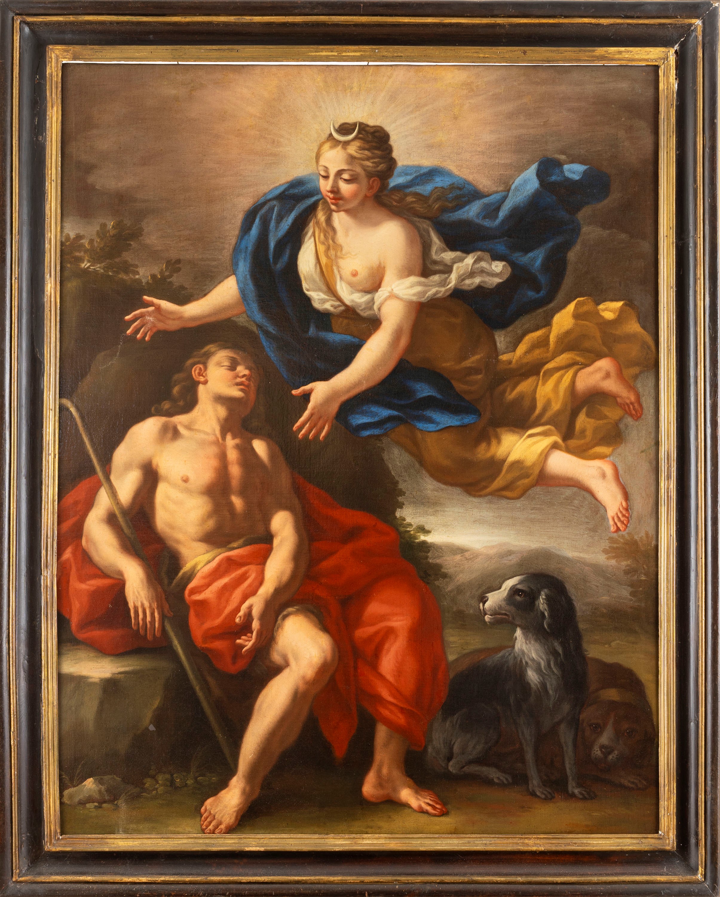 Scuola Napoletana, Secolo XVIII - Anonimo, Diana ed Endimione, olio su tela