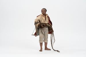  - Nativity scene figure depicting a fishmonger, Naples, 18th century