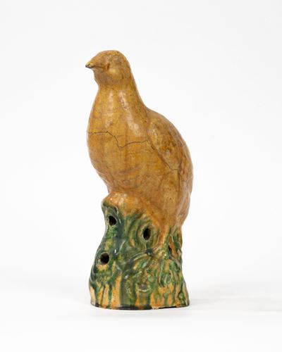 Scultura in Ceramica Policroma Raffigurante Volatile, Cina, Secolo XIX