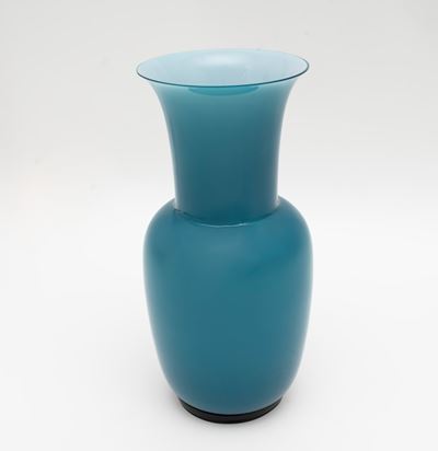 Vaso in Vetro Azzurro, Venini, Anni '80 del Novecento