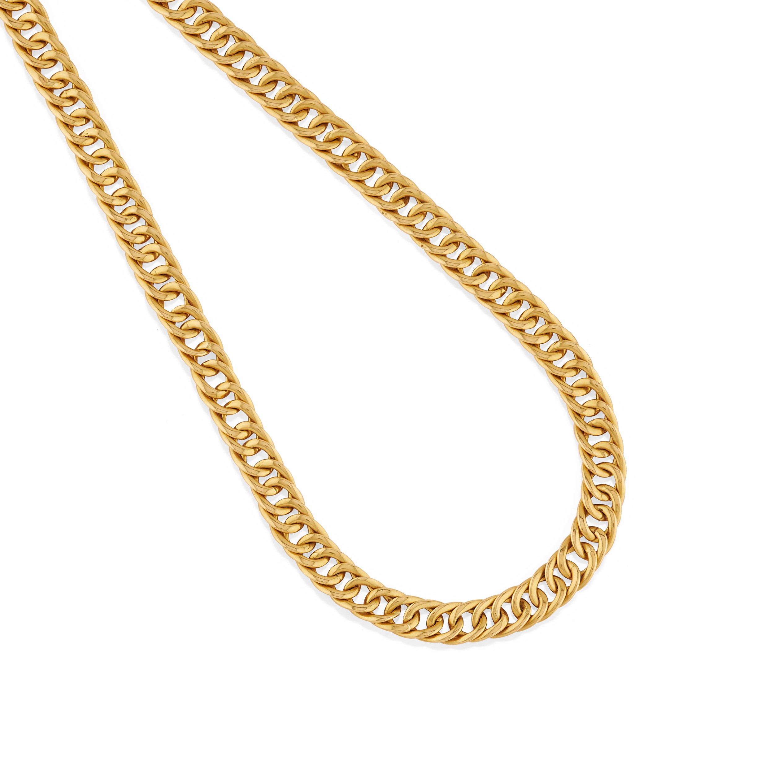 Due collane, oro giallo 18k con maglie a catena