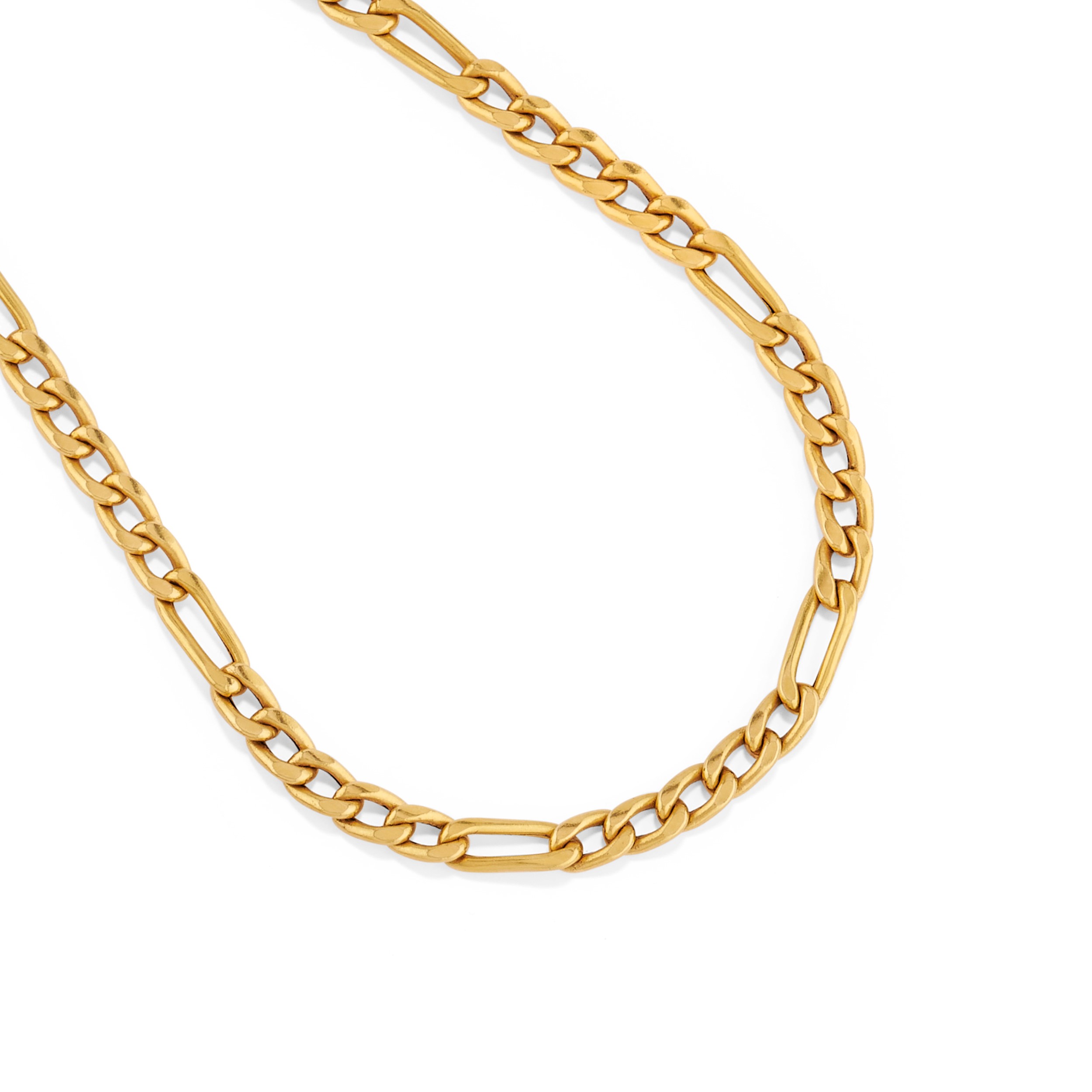 Due collane, oro giallo 18k con maglie a catena