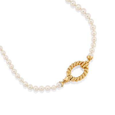 Collana con perle coltivate in oro giallo 18k