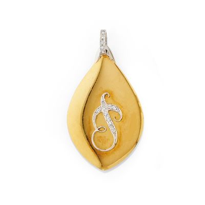 Pendente in oro bicolore 18k con diamanti