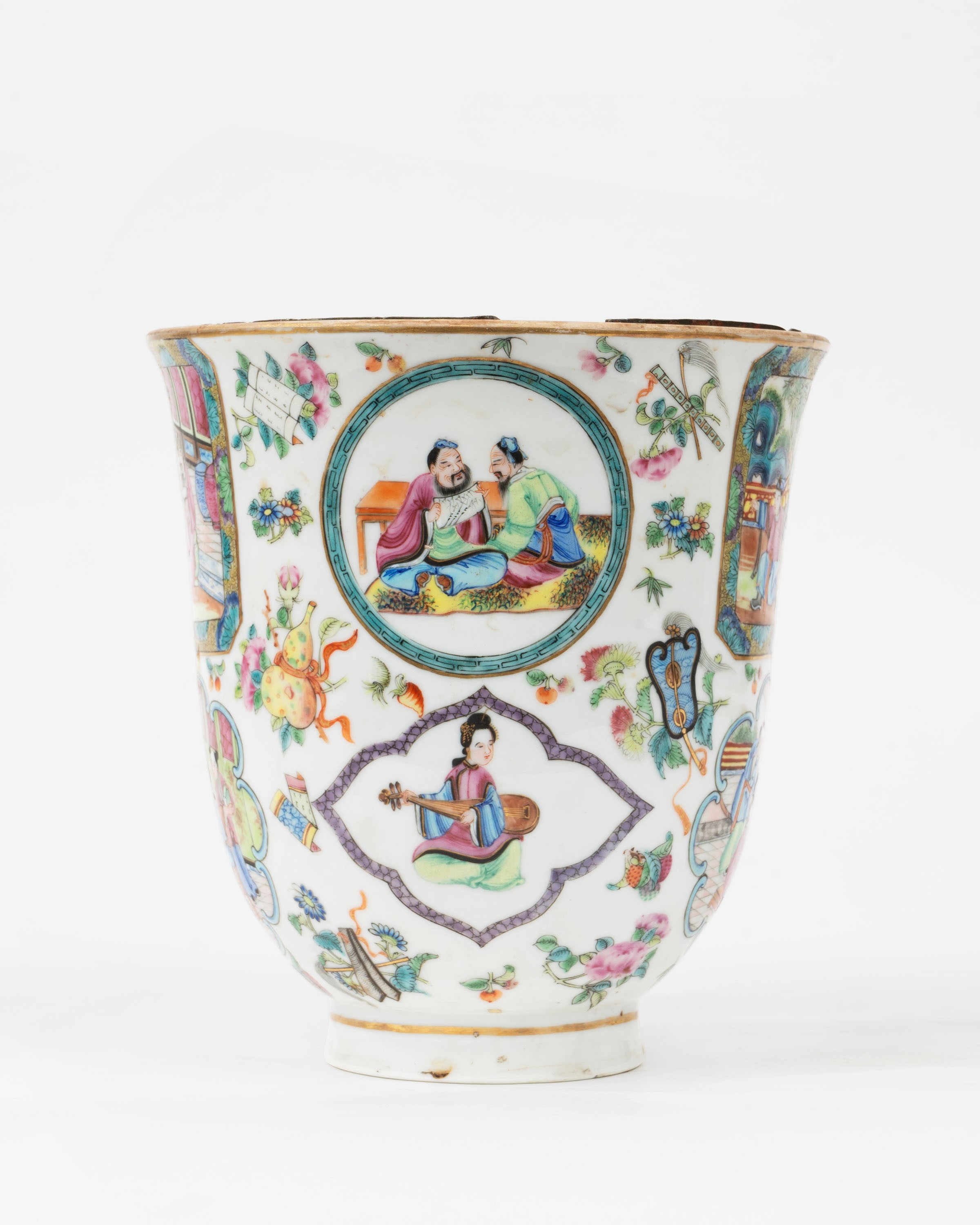 Porta Vaso in Porcellana Famiglia Rosa, Cina, Dinastia Qing