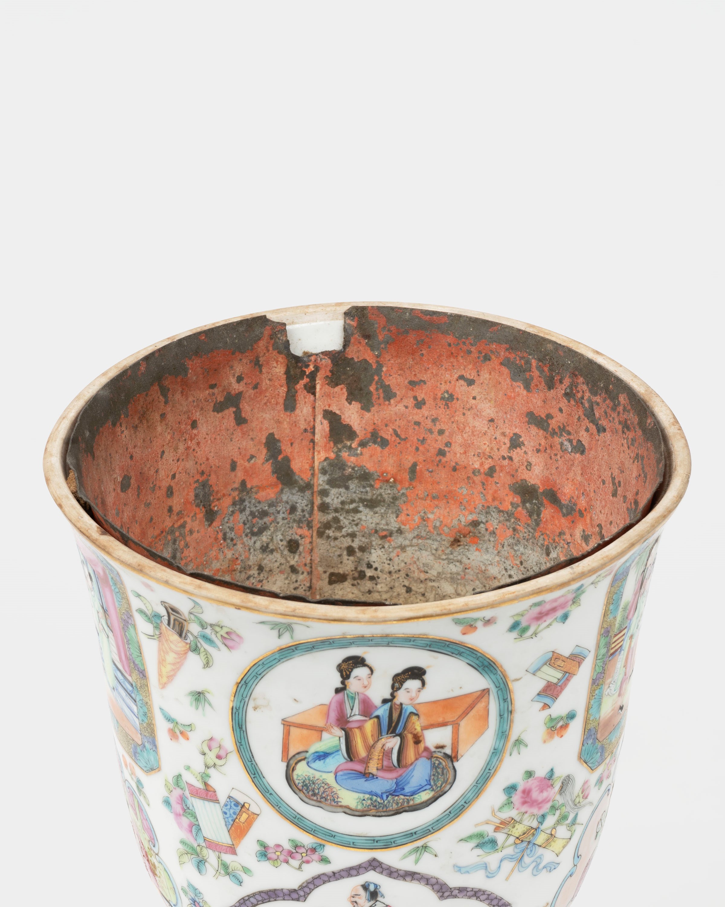 Porta Vaso in Porcellana Famiglia Rosa, Cina, Dinastia Qing