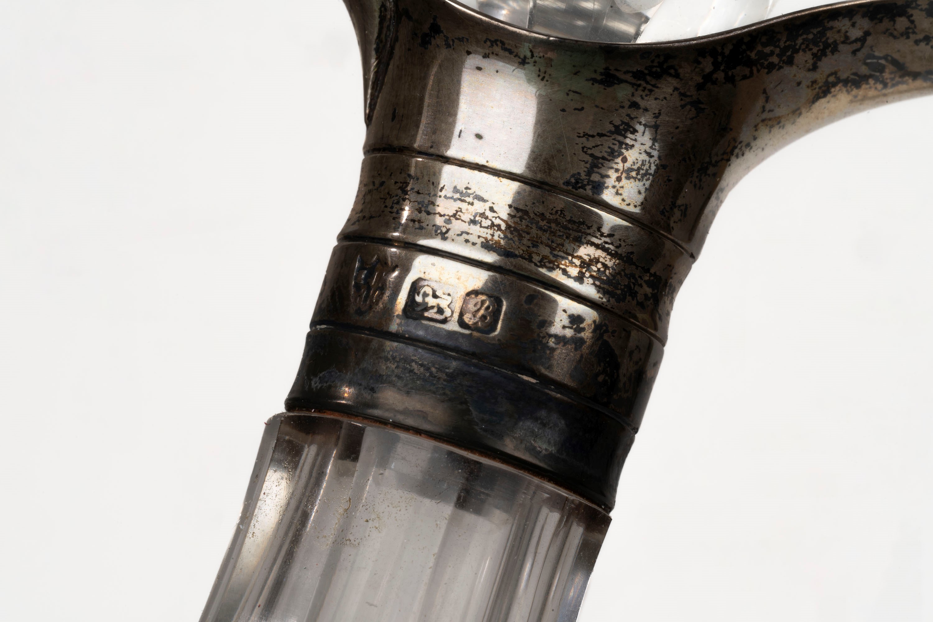 Porta Olio e Aceto in Argento e Cristallo, Londra, Inizi Secolo XX