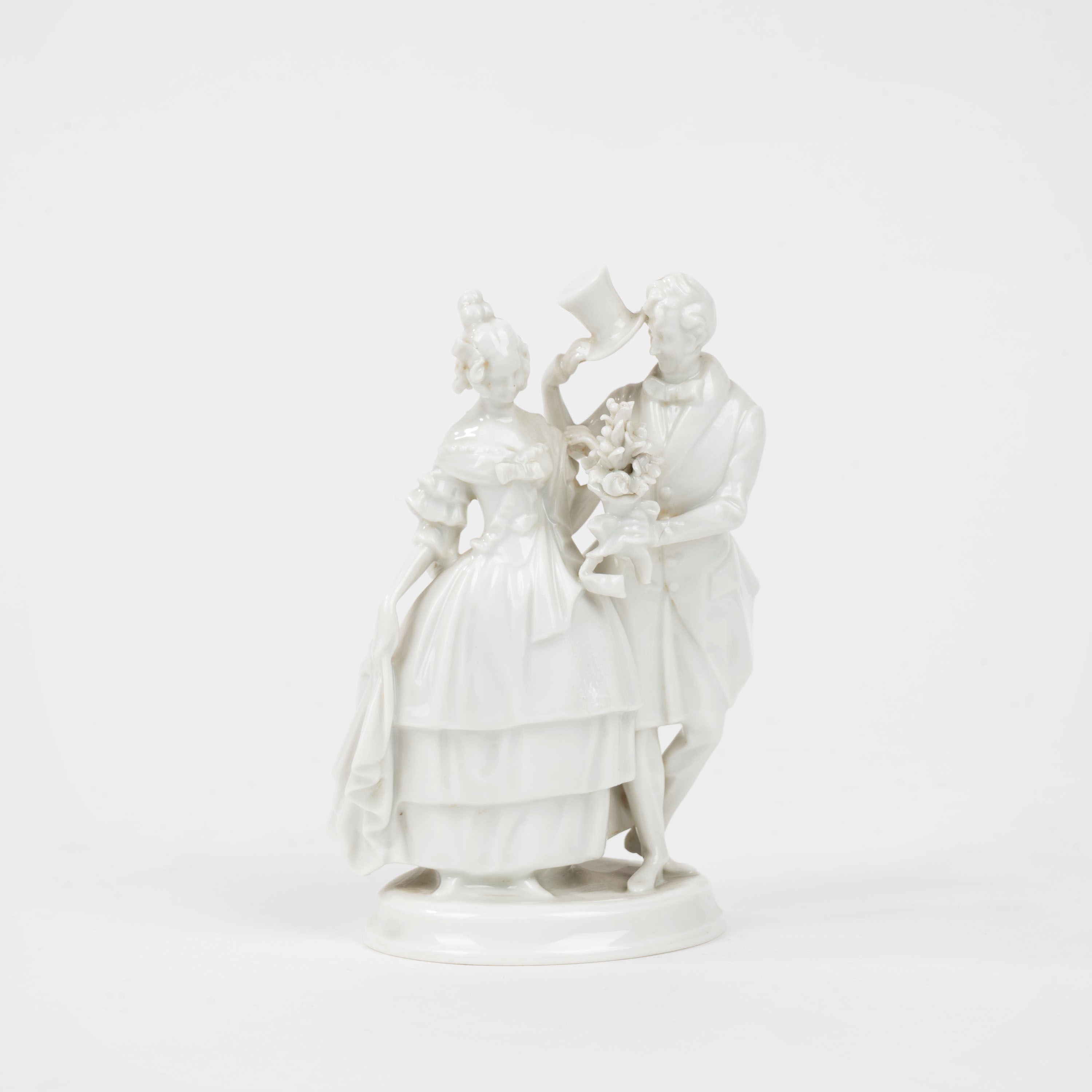 Lotto Composto da Sette Sculture in Porcellana Bianca, Secolo XX