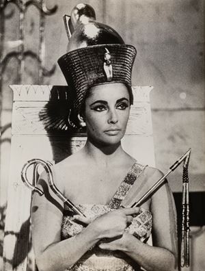 Liz Taylor on "Cleopatra" movie set