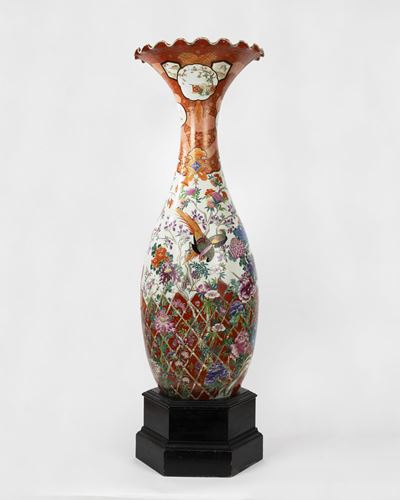 Grande Vaso in Porcellana Policroma Kutani, Giappone Periodo Meiji