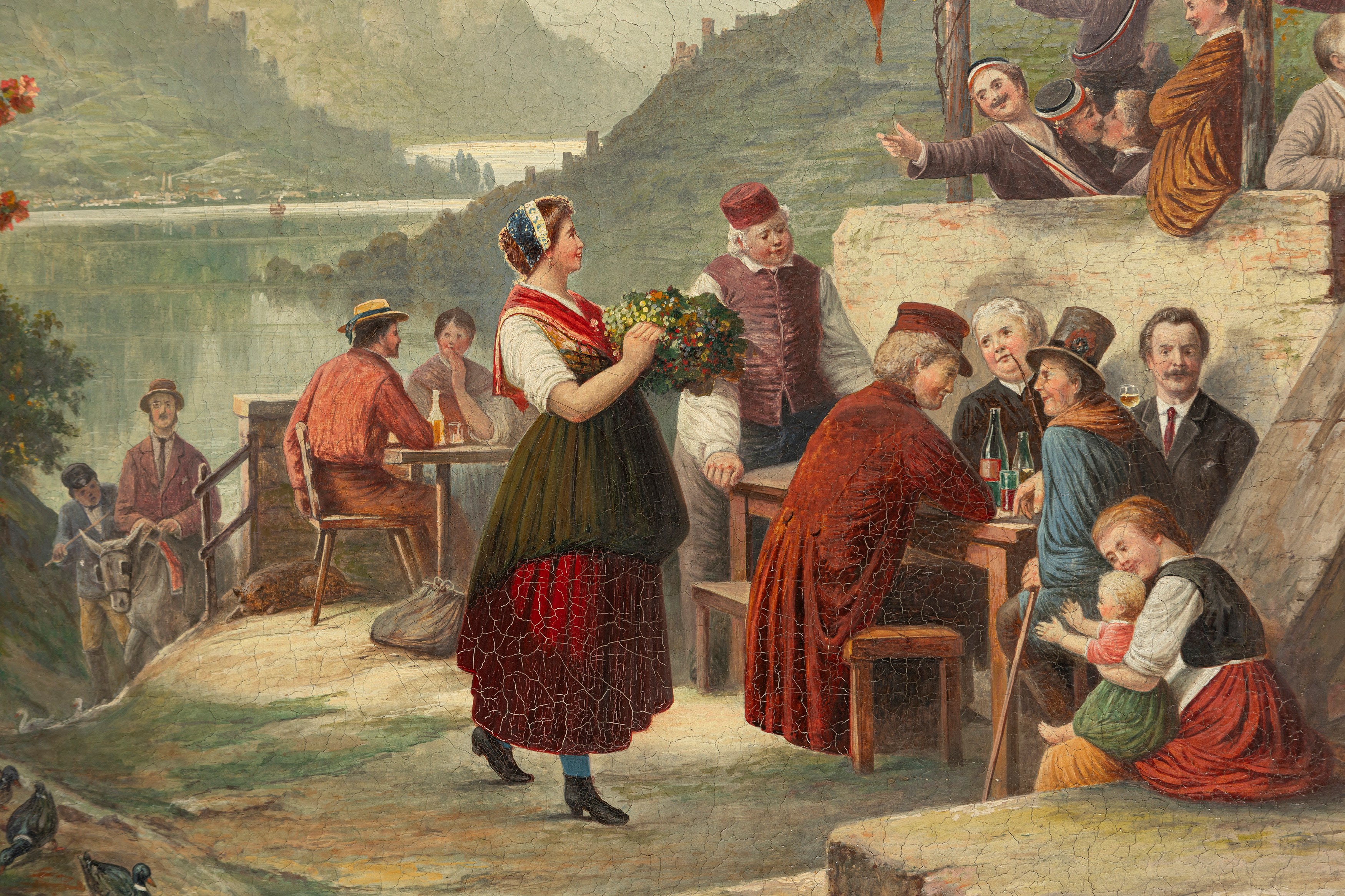 Scuola Europea, Fine del Secolo XIX - Inizi del Secolo XX - Scuola europea, Giorno di festa in Ti...