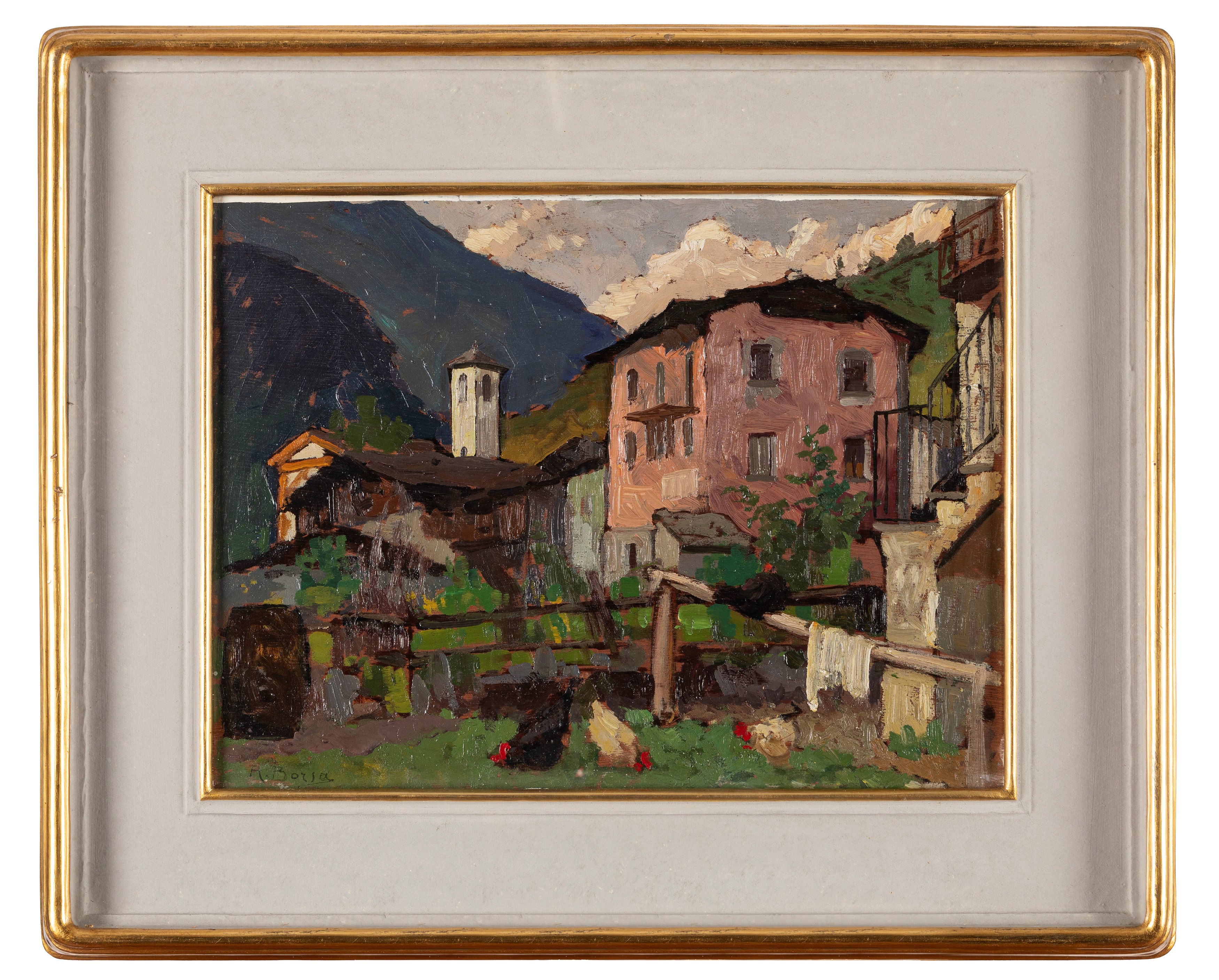 Roberto Borsa - Chiesa, olio su compensato