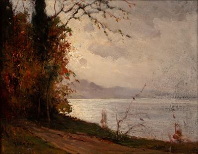 Verso sera, olio su cartone