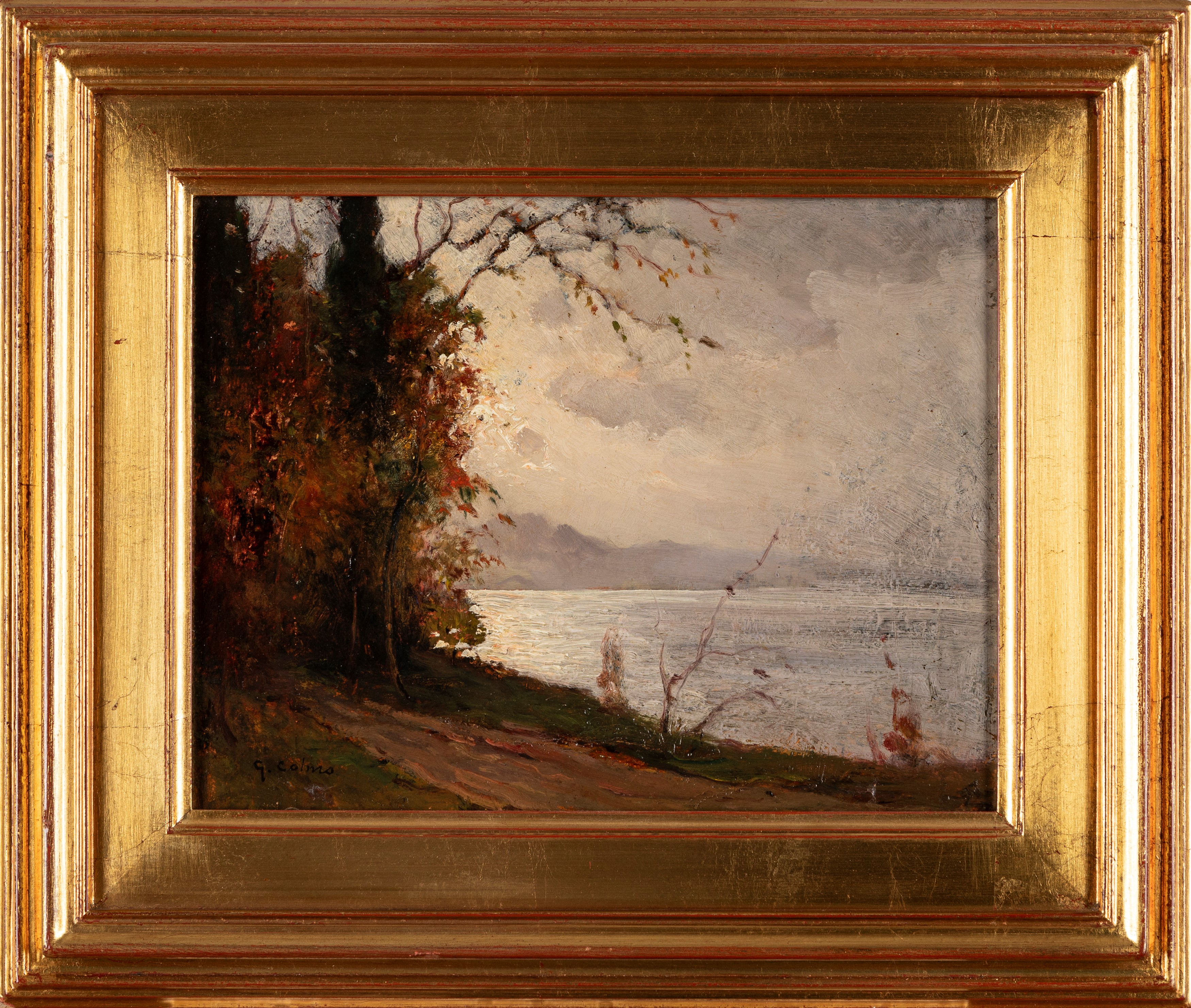 Giovanni Colmo - Verso sera, olio su cartone