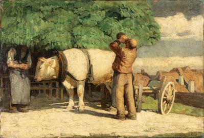 Autore non identificato, Vita agreste, olio su tela