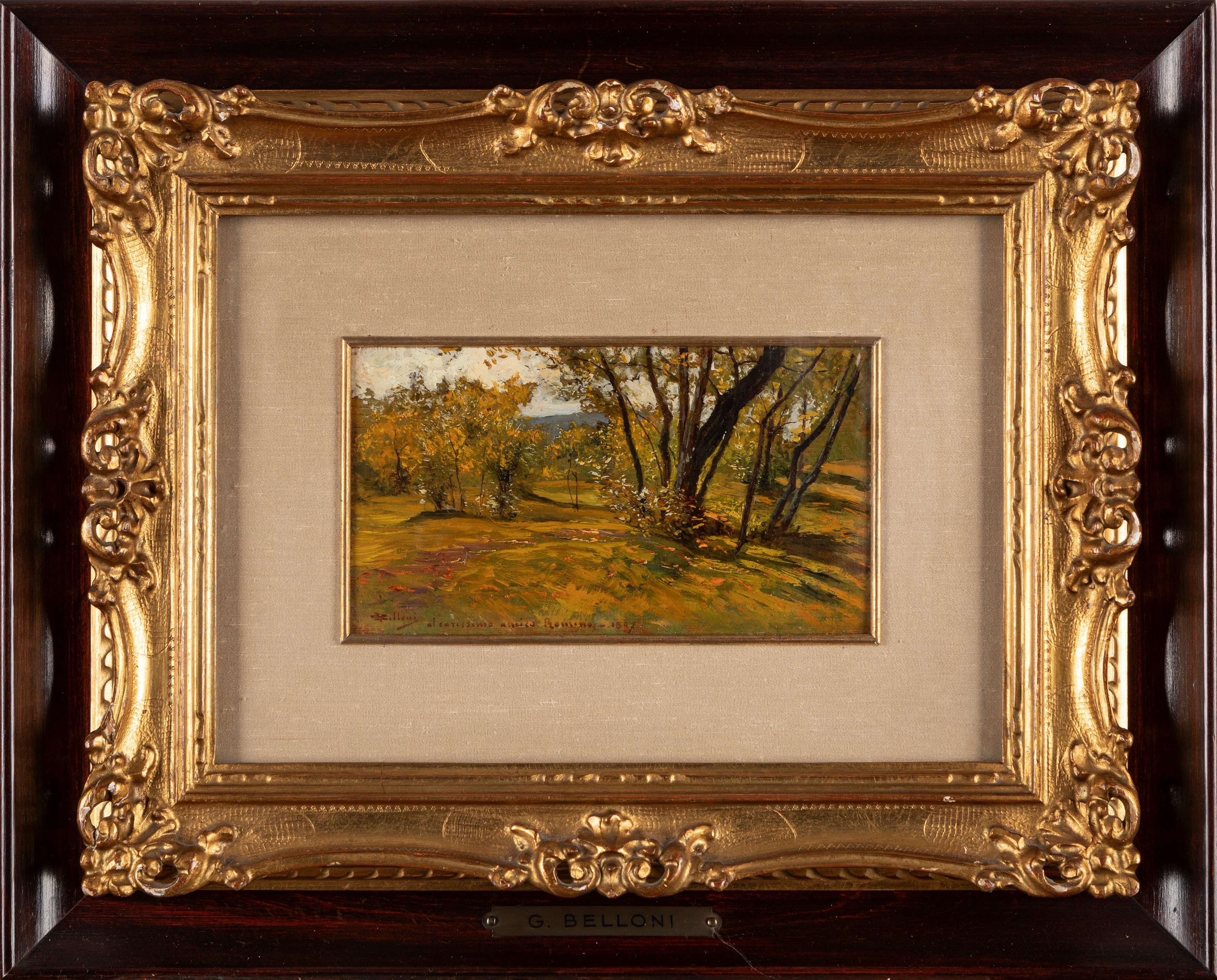 Giorgio Belloni - Paesaggio - olio su tavola